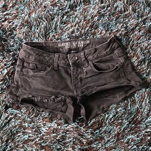 Black denim shorts from American Eagle